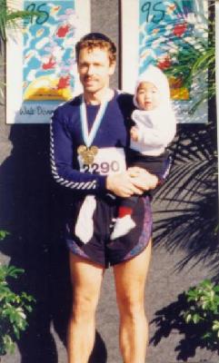 My Father and I at the 1995 Disney Marathon