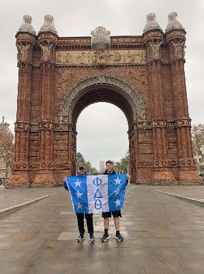Myself (right) at the Arco de Triunfo de Barcelona with one of my brothers