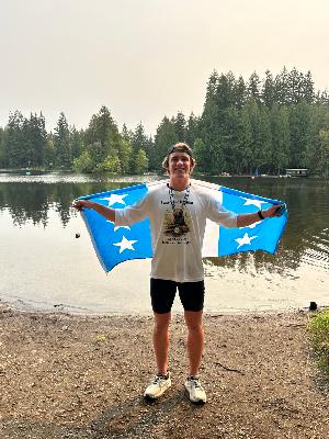 Grant Completing his Olympic Distance Triathlon