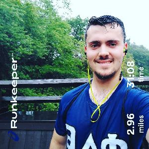 I ran about a mile and then it poured.  I kept on running anyways and finished my loop.