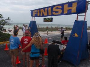 Finishing my first Triathlon!
